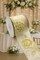Designer's Shop WR 63-5210 2.5” x 10 yard Holiday Gold Wild Rose Floral on Sheer wired edge ribbons